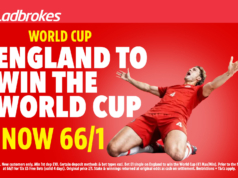 عرض الرهان من Ladbrokes: اجعل إنجلترا تفوز بكأس العالم بنسبة 66/1
| itg-ar.com عرض الرهان من Ladbrokes: اجعل إنجلترا تفوز بكأس العالم بنسبة 66/1
| itg-ar.com