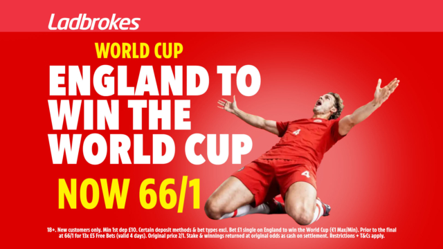 عرض الرهان من Ladbrokes: اجعل إنجلترا تفوز بكأس العالم بنسبة 66/1
| itg-ar.com